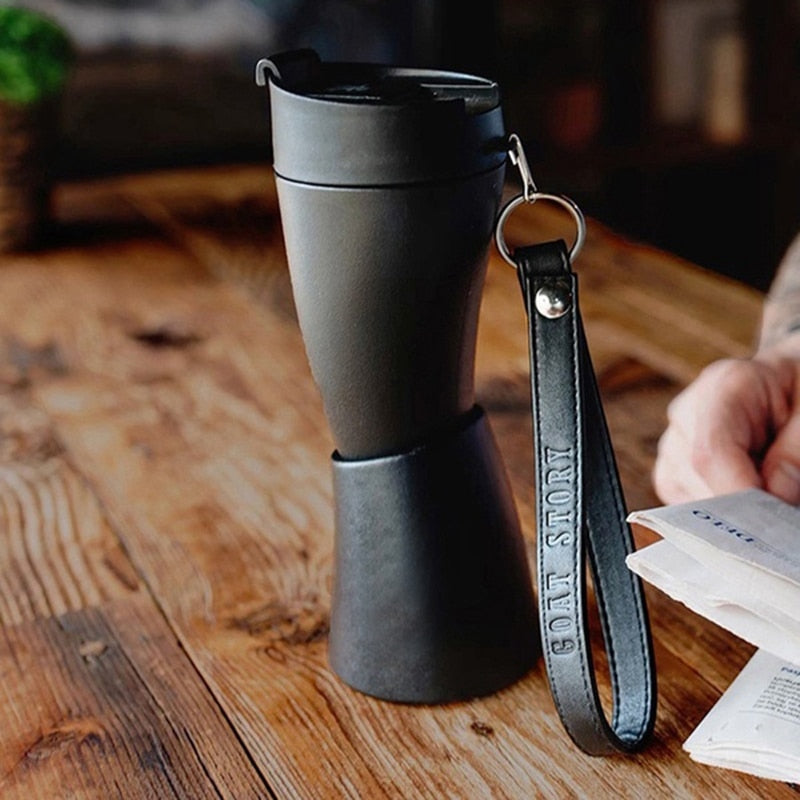 Beautiful, old world feel and gorgeous design.  Goat horn coffee mug with stainless steel liner.