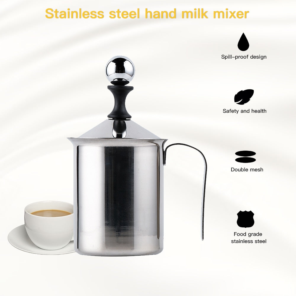 Kitchen Stainless Steel Manual Milk Frother