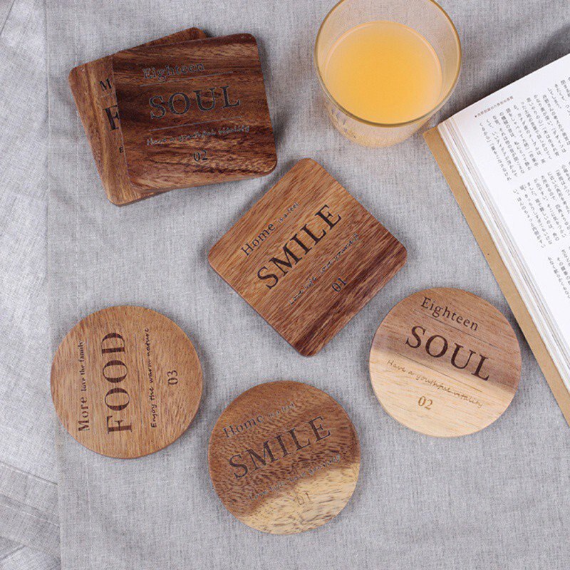 Wood Coaster Square/Round Mug Coasters