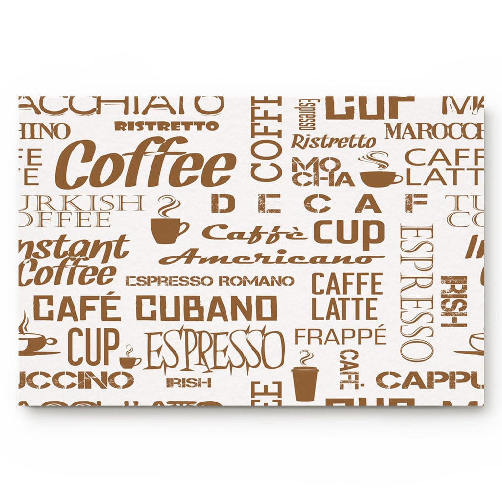 Anti-Slip Mat- Coffee Cup Word Brown Beans Doormat L- Outdoor/indoor Home Decoration