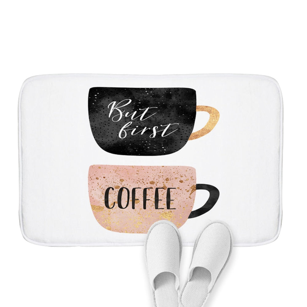 Nordic Coffee Print Doormat Cup Ice Cream Carpet